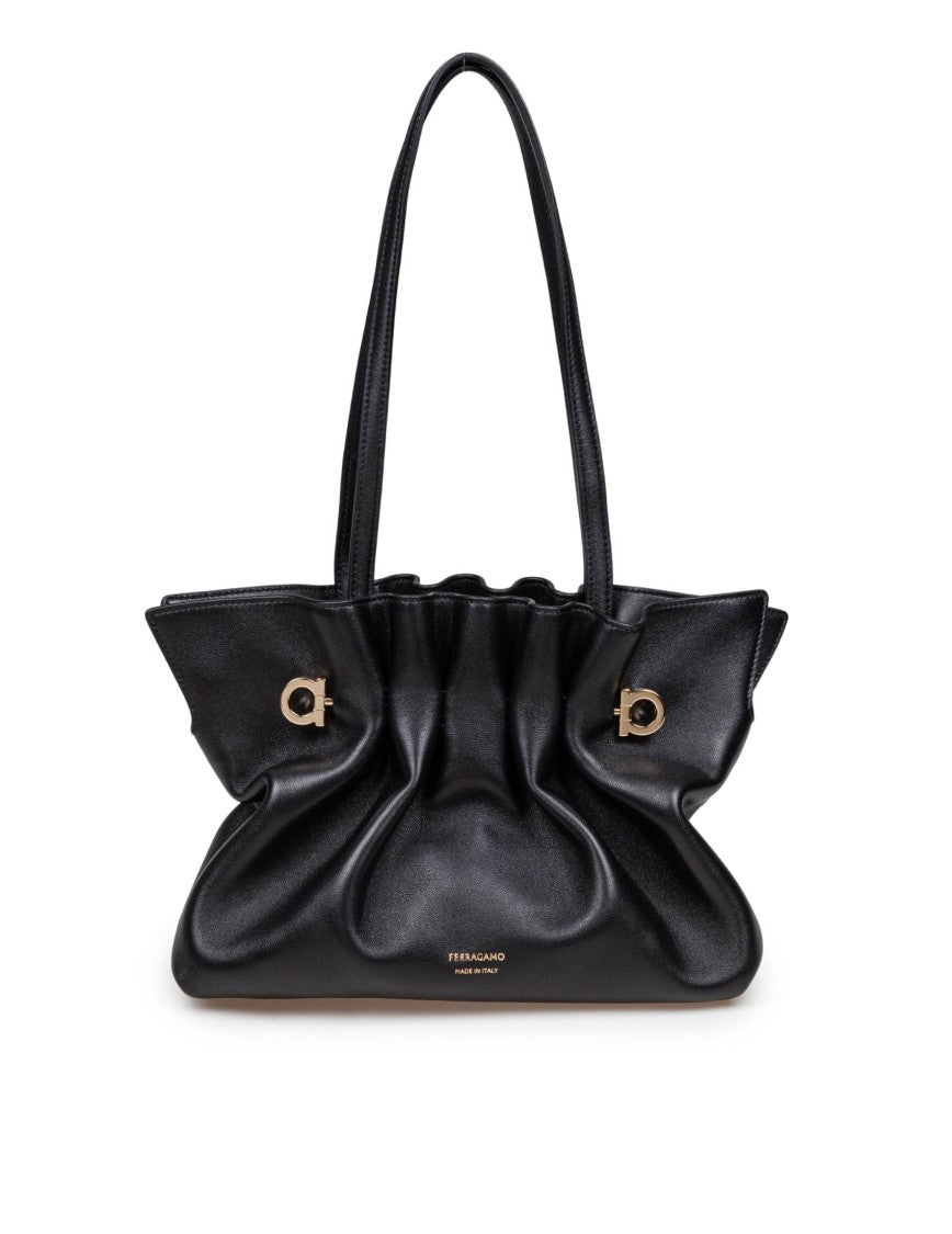 Salvatore Ferragamo Soft Nappa Shoulder Bag With Ruffled Silhouette