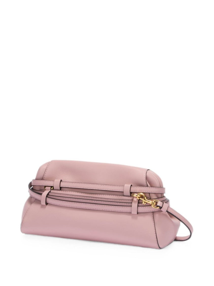 Moschino Pink Silk-Blend Smooth Adjustable Handbag