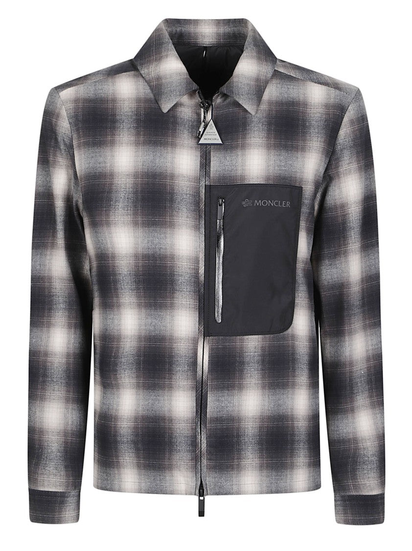 Moncler Cornisello Plaid Quilted-Back Cotton Shirt Jacket