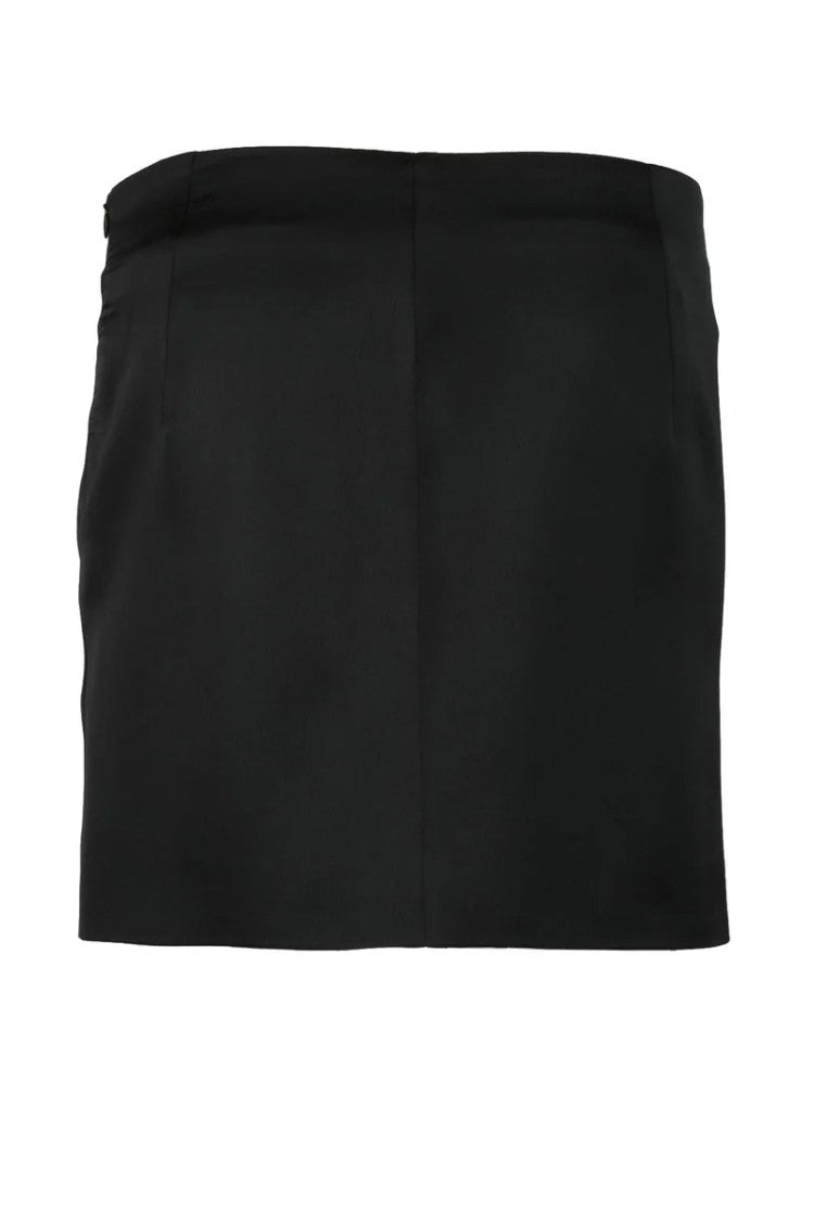 Nine Minutes Black Straight Polyester Mini Skirt