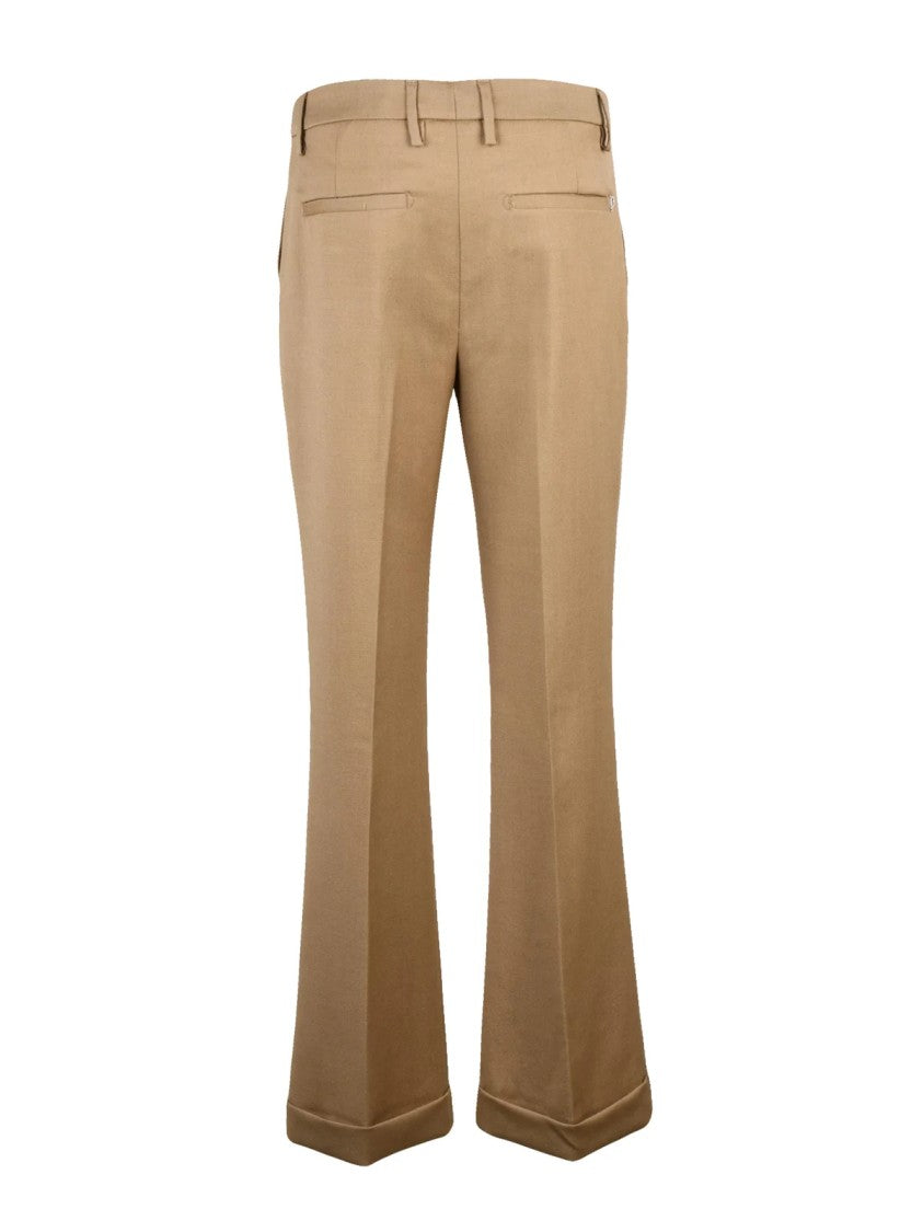 Dondup Beige Miki Low-Waisted Virgin Wool Straight-Leg Pants