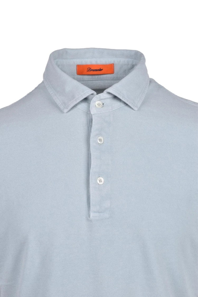 Drumohr Aquamarine Cotton Polo Shirt