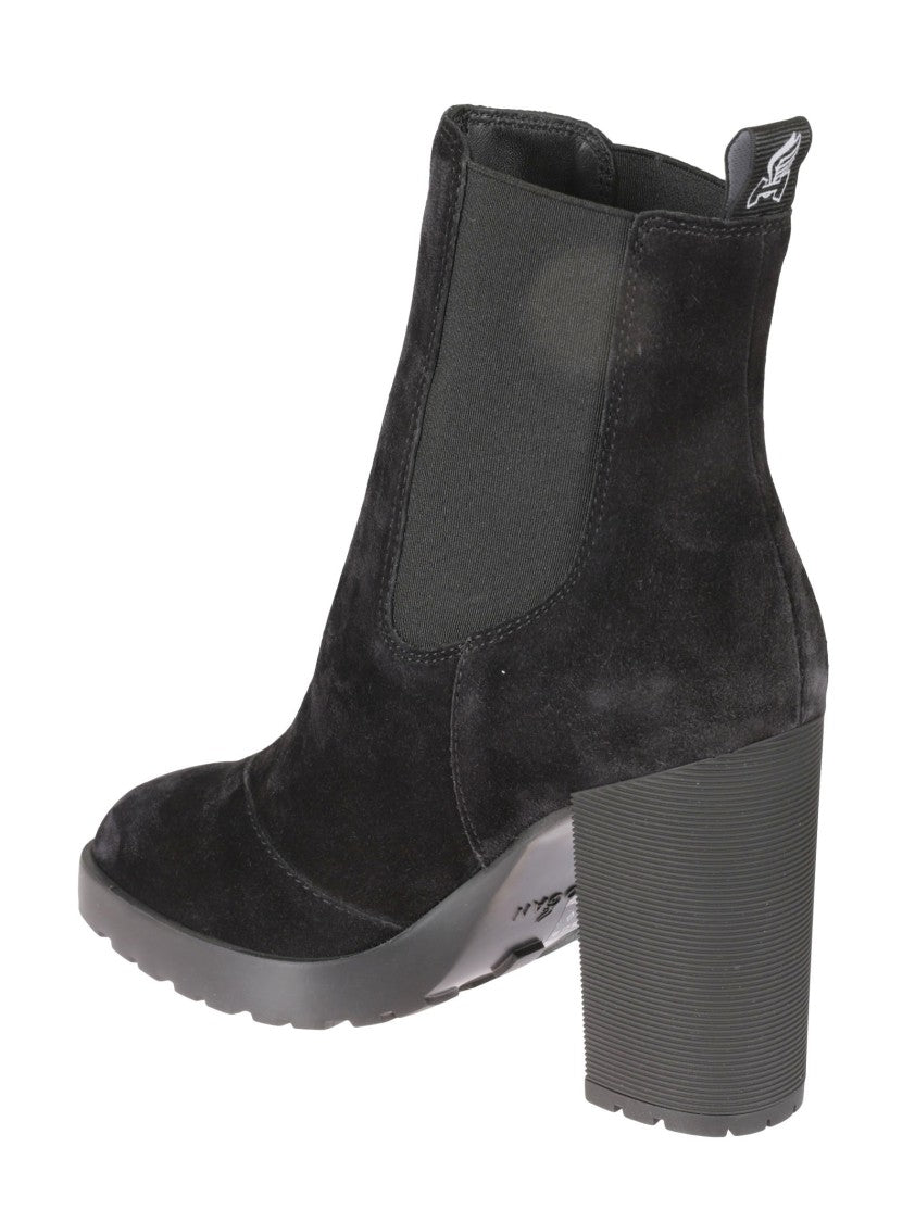 Hogan H623 Black Suede Ankle Boots