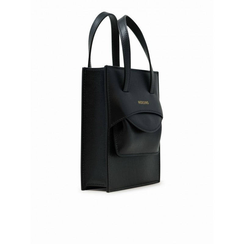 Hidesins Fl2516 Flap J Black Leather Handbag