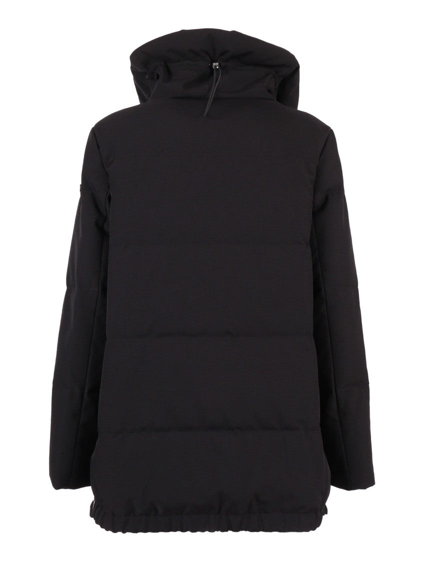 Duno Mid-Thigh Length Quilted Black Coat