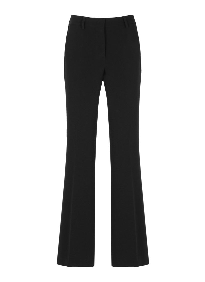 Alberto Biani Black Flared Leg Minimalist Tailored Formal Pants