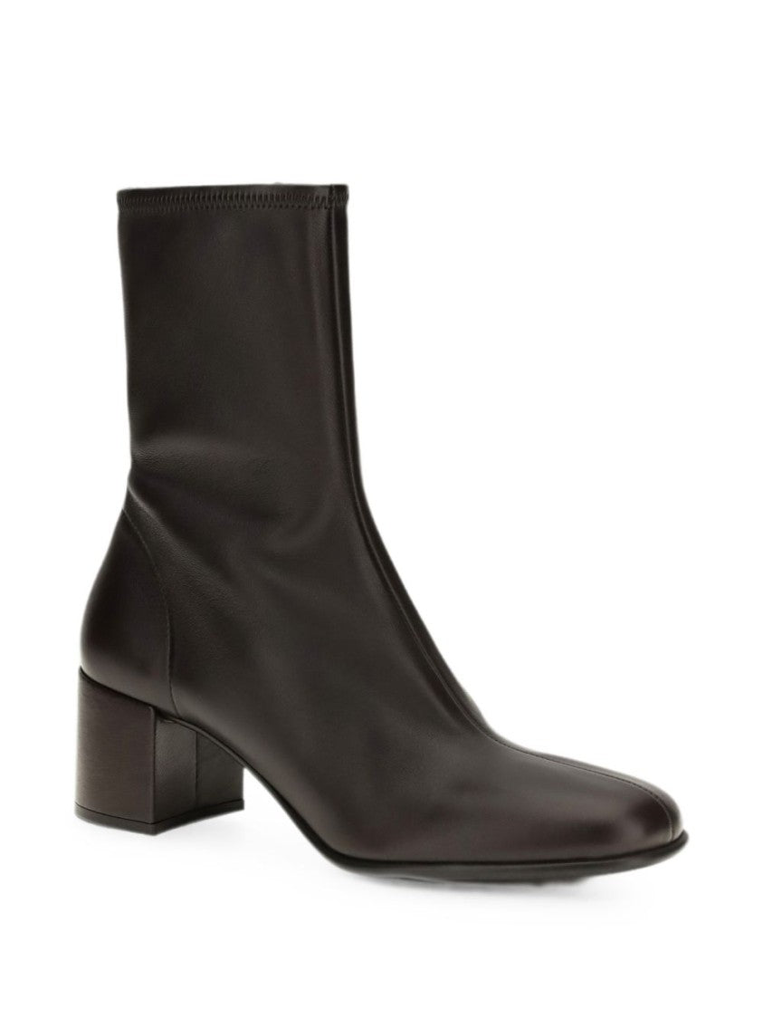 Prada Black Metallic Detail Leather Ankle Boots