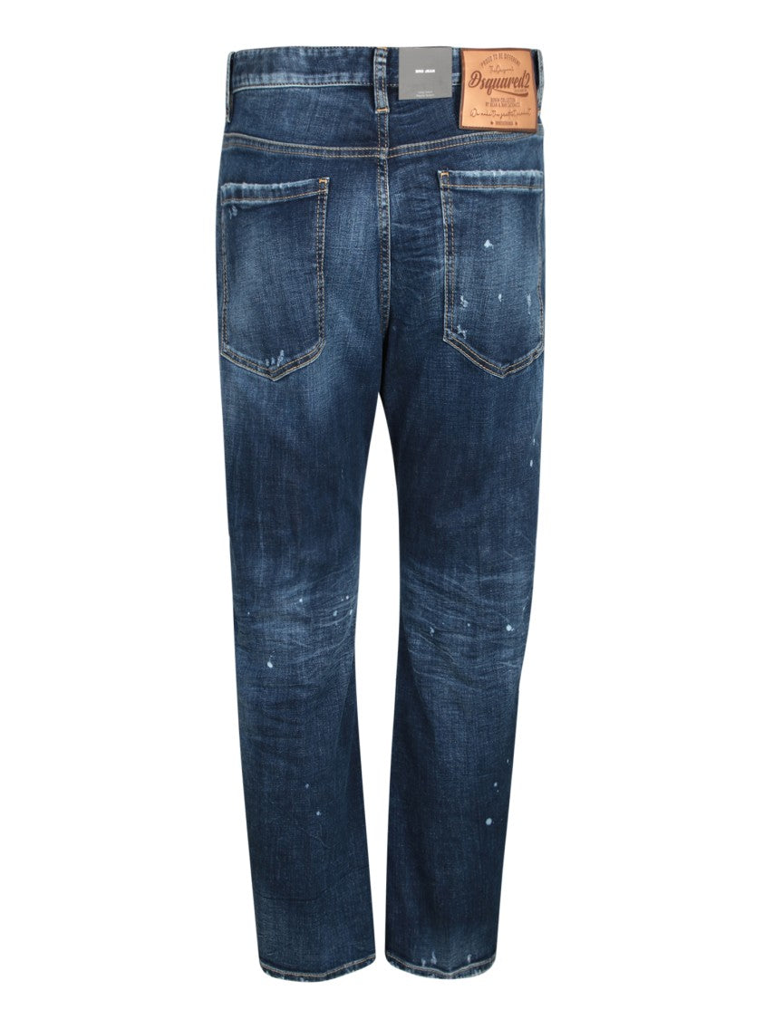 Dsquared2 Distressed Blue Denim Jeans With Tailored Fit