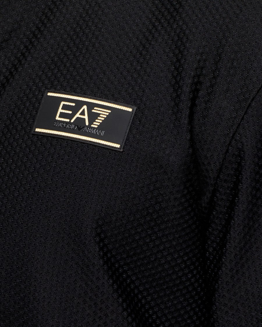 Ea7 Emporio Armani Textured Technical Fabric Zip-Up Hoodie