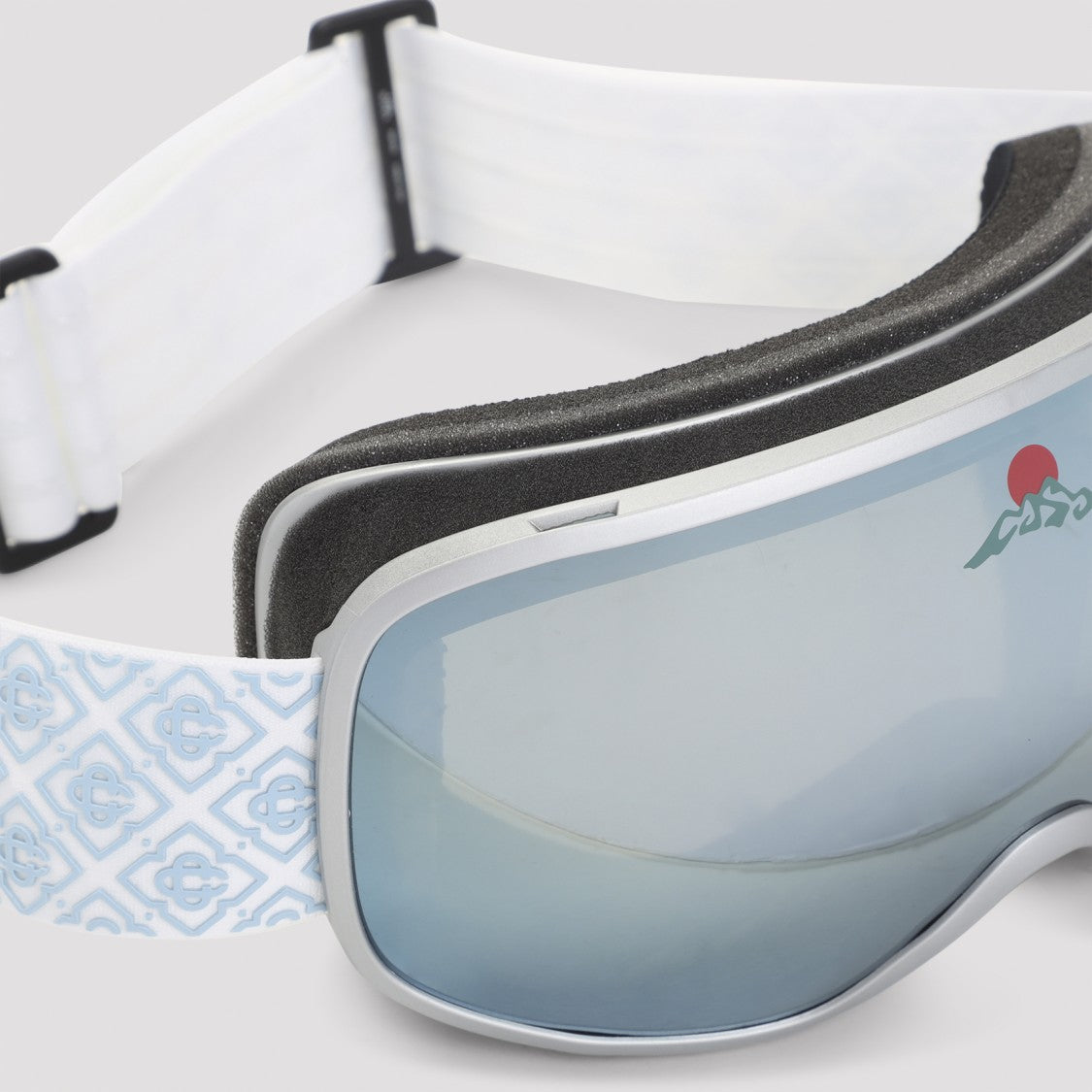 Casablanca Reflective Light Blue Tinted Goggles With Geometric Pattern