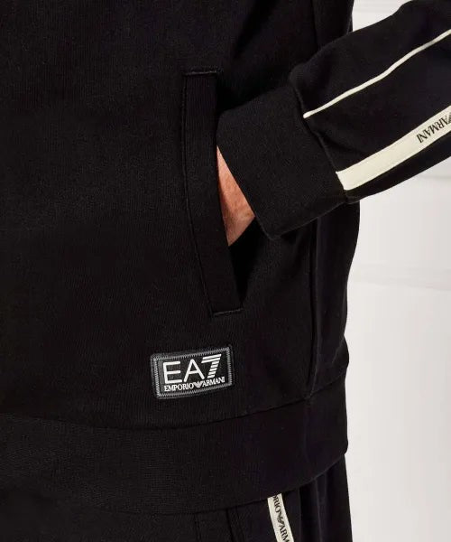 Ea7 Emporio Armani Hooded Zip Sweatshirt With Contrasting Logo