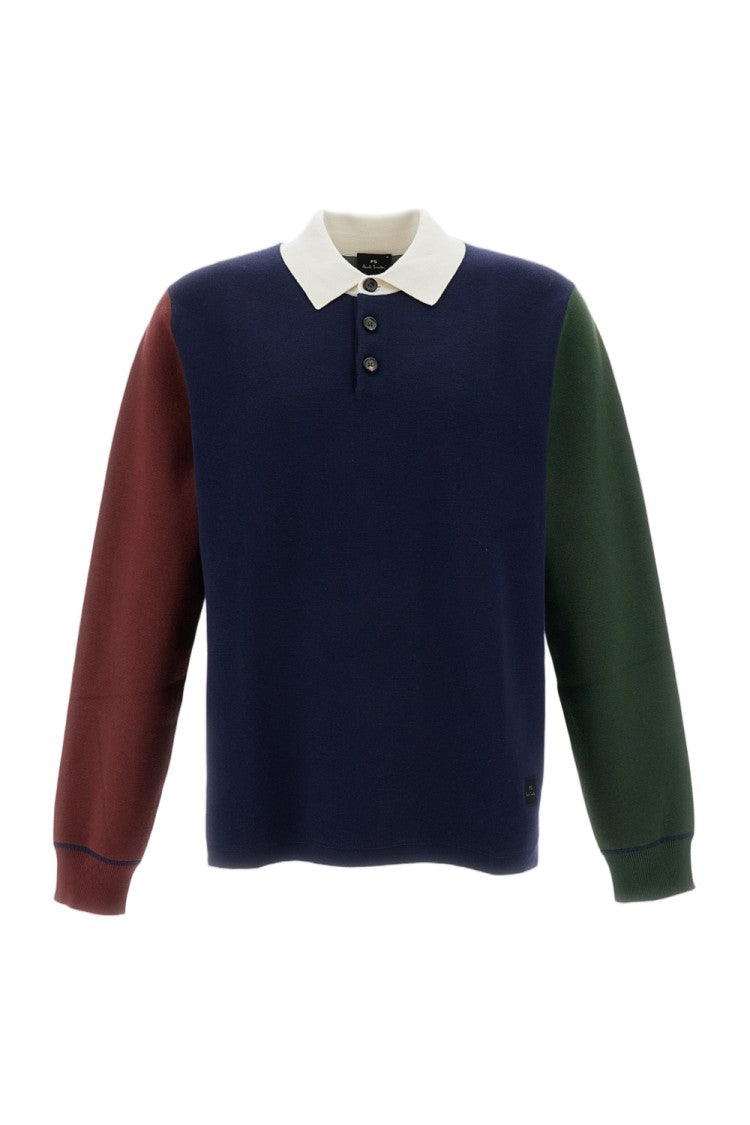 Paul Smith Cotton-Blend Long-Sleeved Polo Sweater