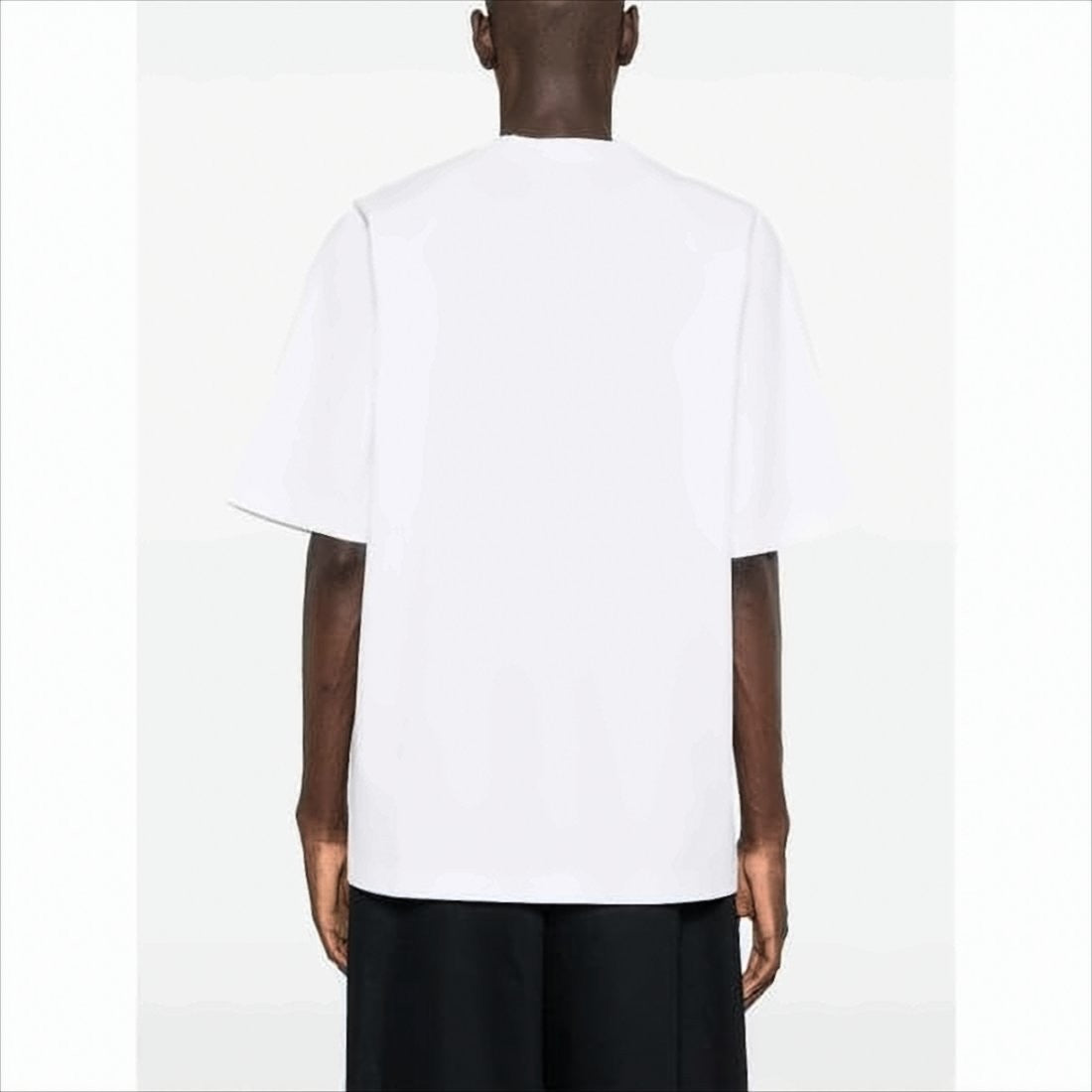 Jacquemus Minimalist White Cotton Tee With Embossed Logo