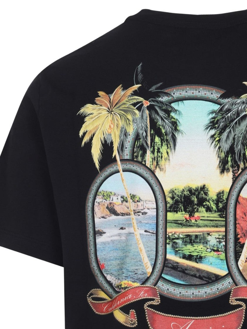 Amiri Black T-Shirt With Logo Print And Graphic Design