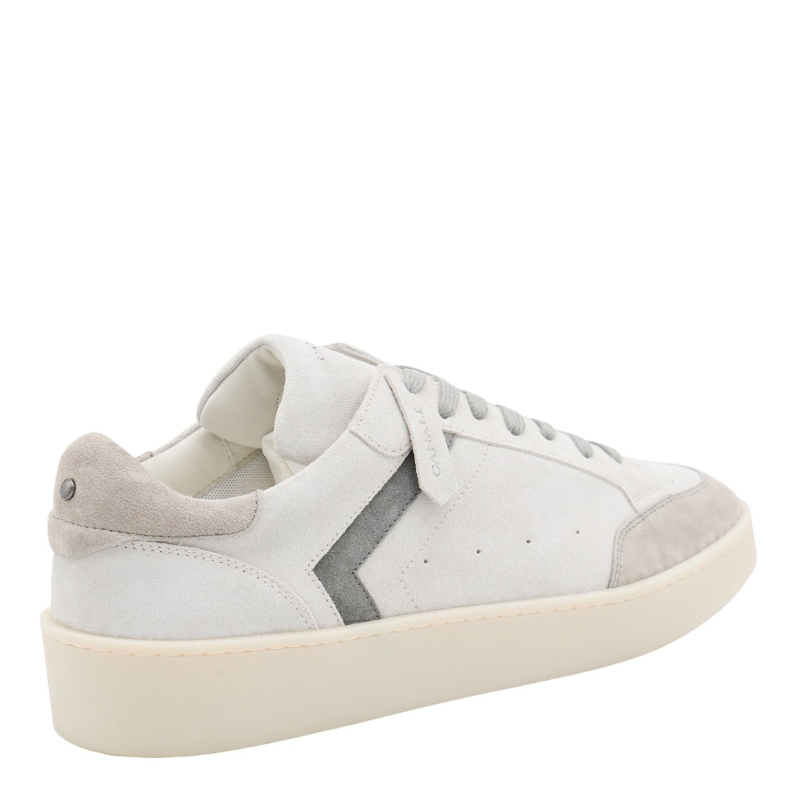 Canali Low-Top Suede Sneakers With Chevron Detailing