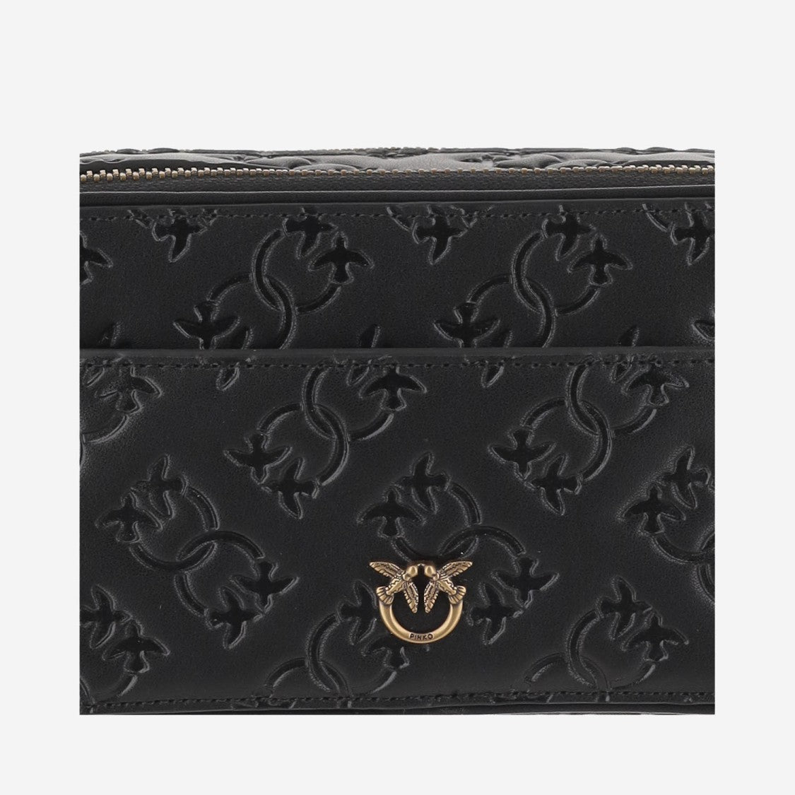 Pinko Monogram Leather Shoulder Bag