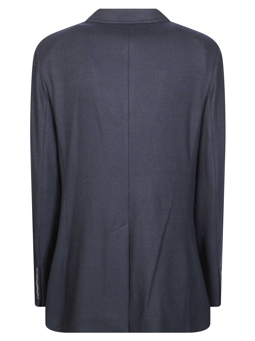 Circolo Notch Lapel Flap Pockets Wool-Blend Blazer