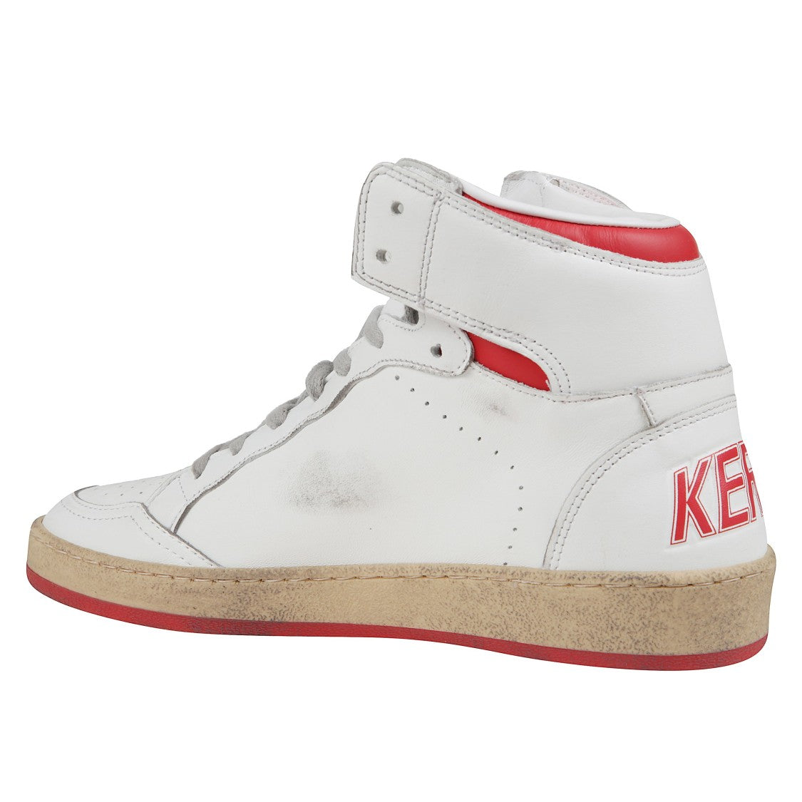Golden Goose White High-Top Sneakers With Red Details