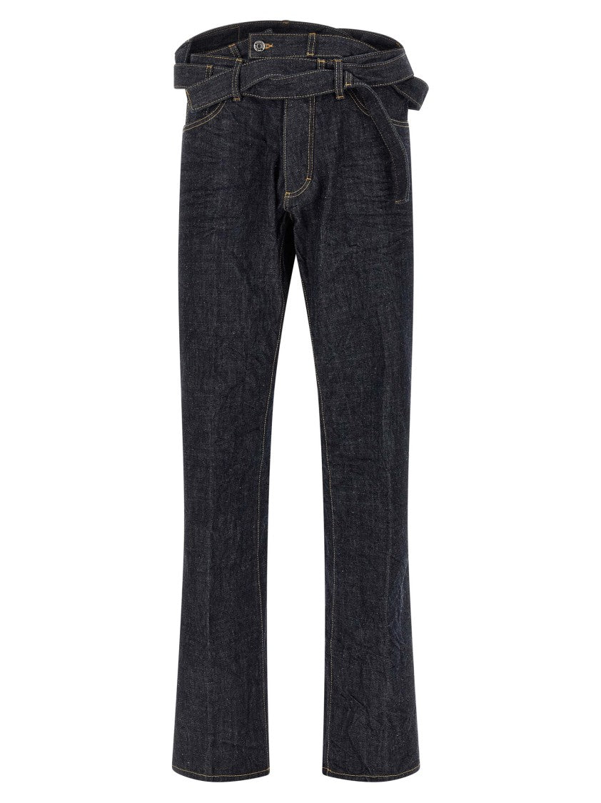 Dsquared2 Garment-Dyed Denim Jeans With Wrinkled Texture