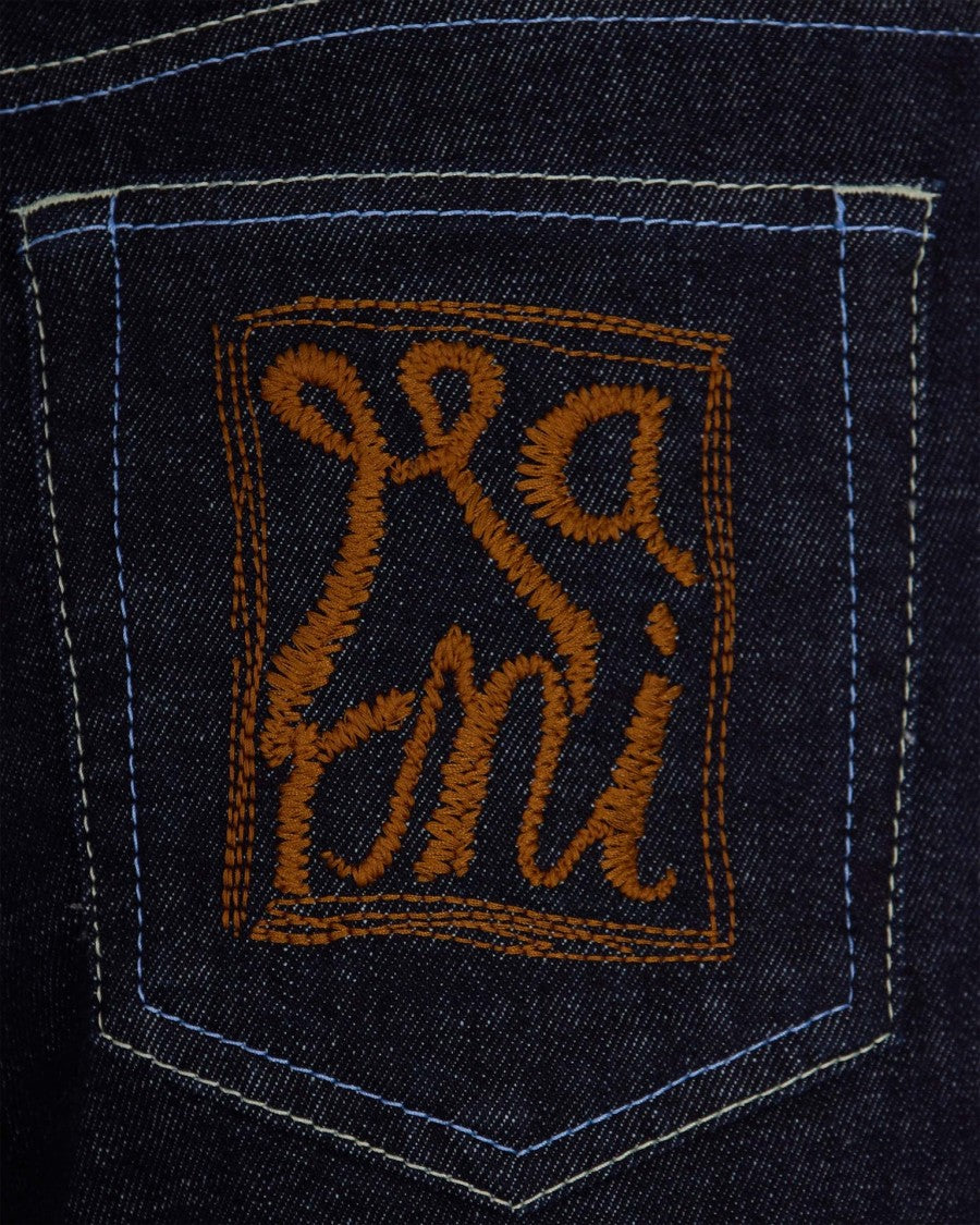 Marni Wide-Leg Denim Jeans With Contrast Stitching