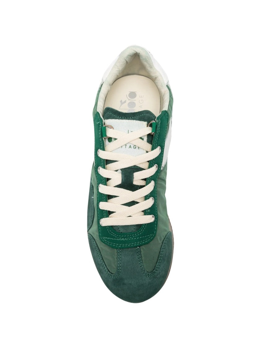 Diadora Equipe Vela Vintage Green Suede-And-Nylon Sneakers