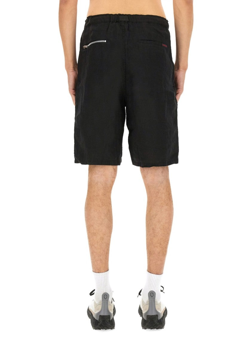Undercover Relaxed Fit Black Linen Shorts