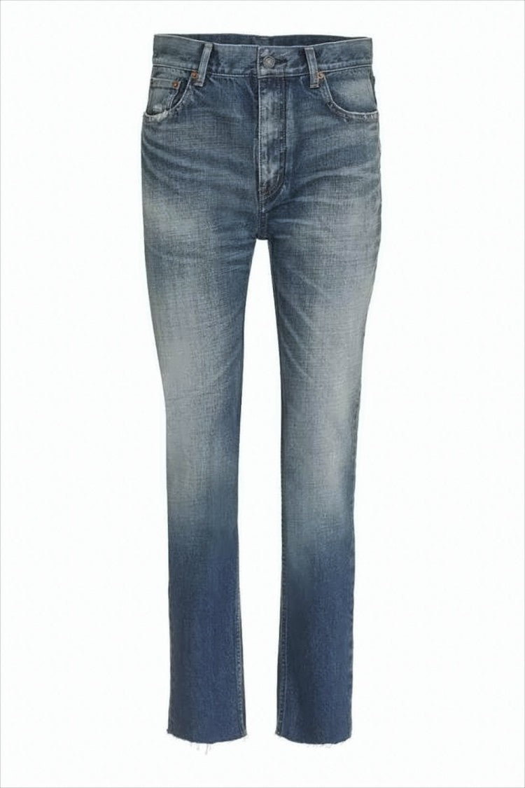 Saint Laurent Faded Blue Wash Denim Pants