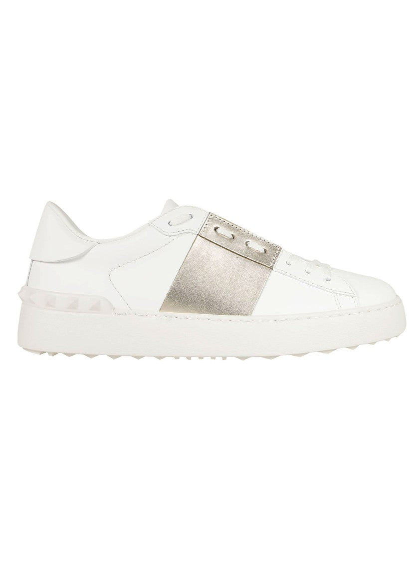Valentino White Calfskin Open Sneakers