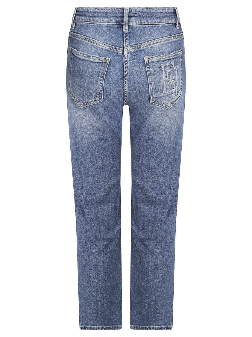 Elisabetta Franchi Mid-Rise Blue Skinny Jeans
