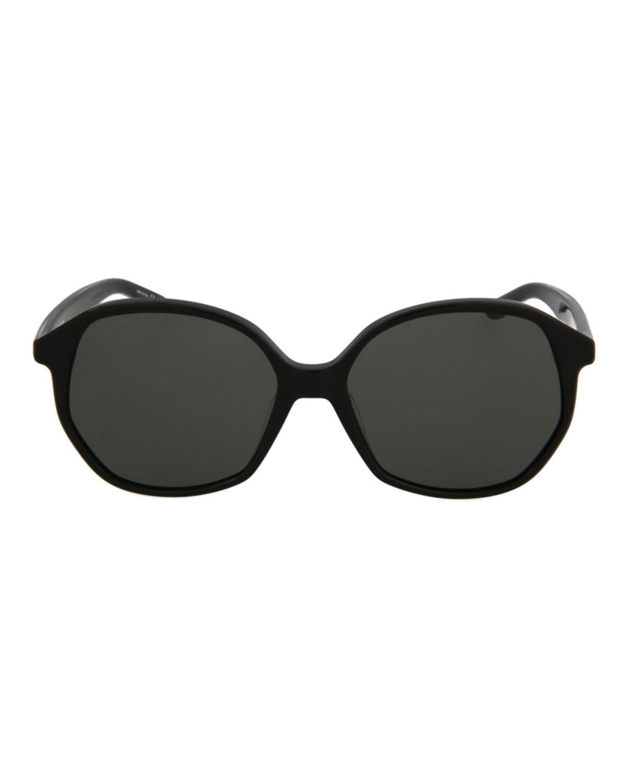Balenciaga Round-Frame Black Acetate Sunglasses