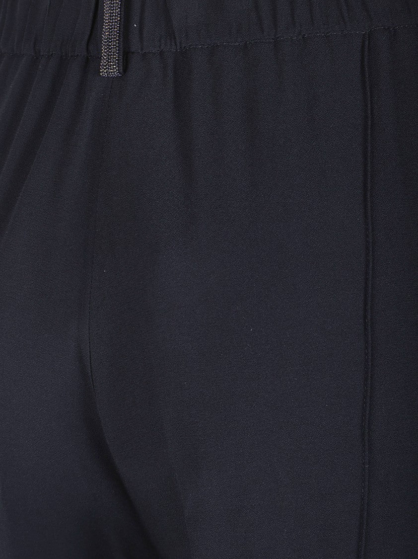 Fabiana Filippi Tapered Black Trousers With Elastic Waistband