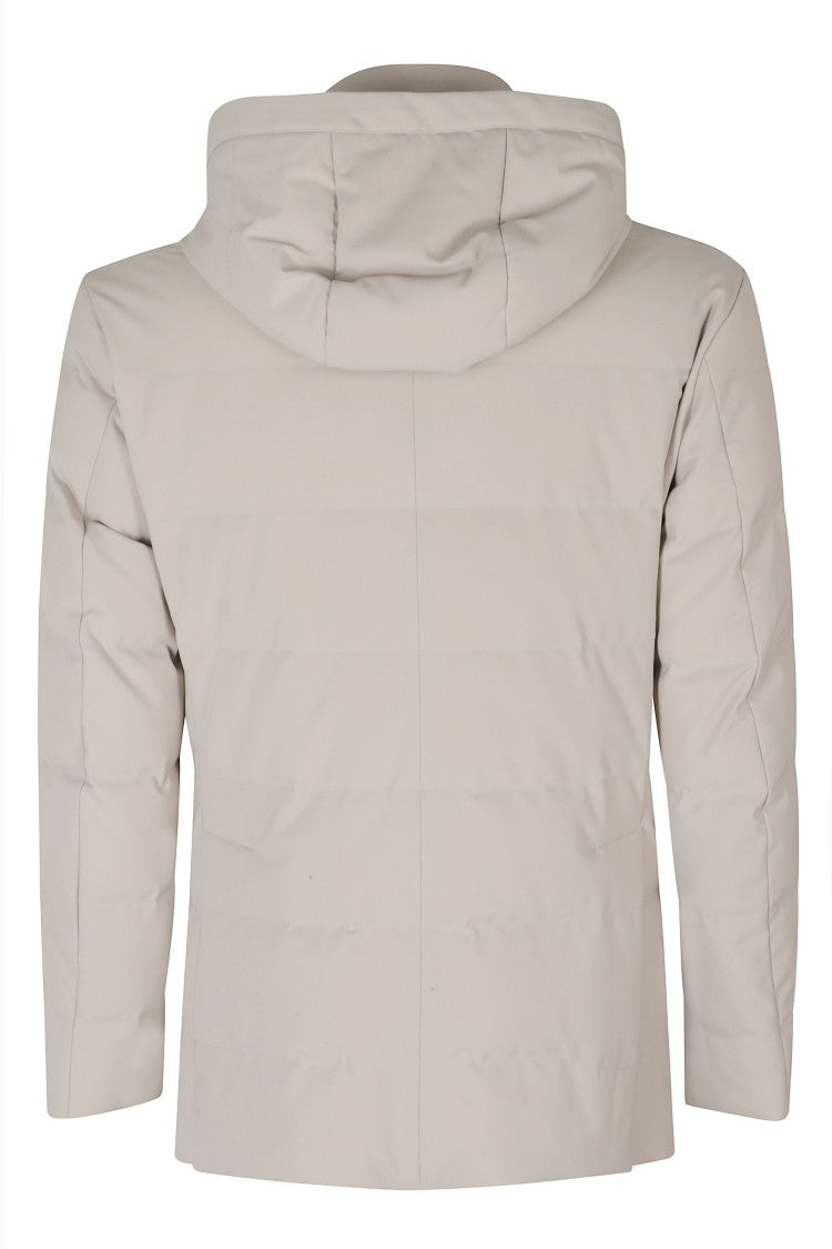 Montecore Ivory Detachable Hood Quilted Down Jacket