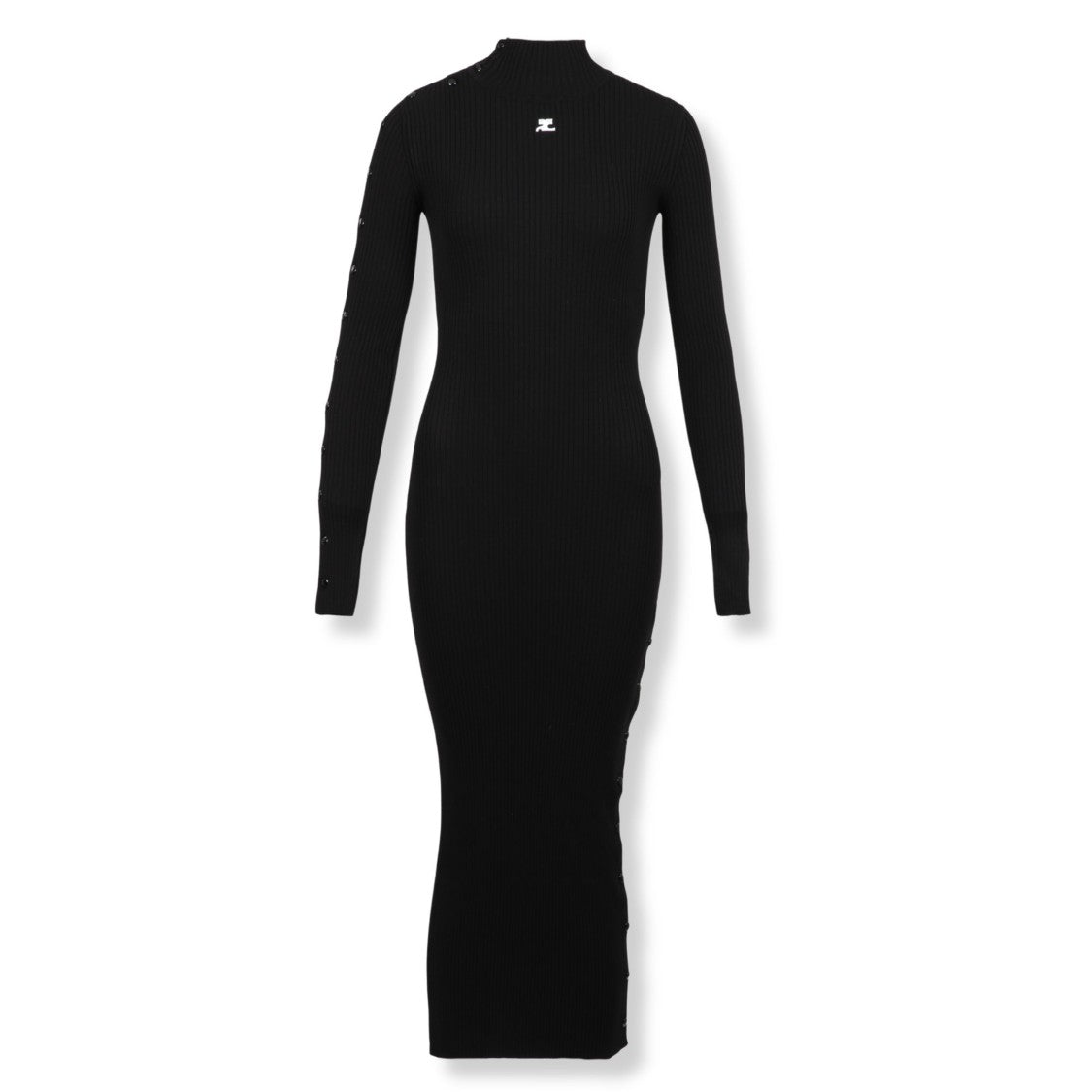 Courrèges Multi Snap Rib Knit Long Dress