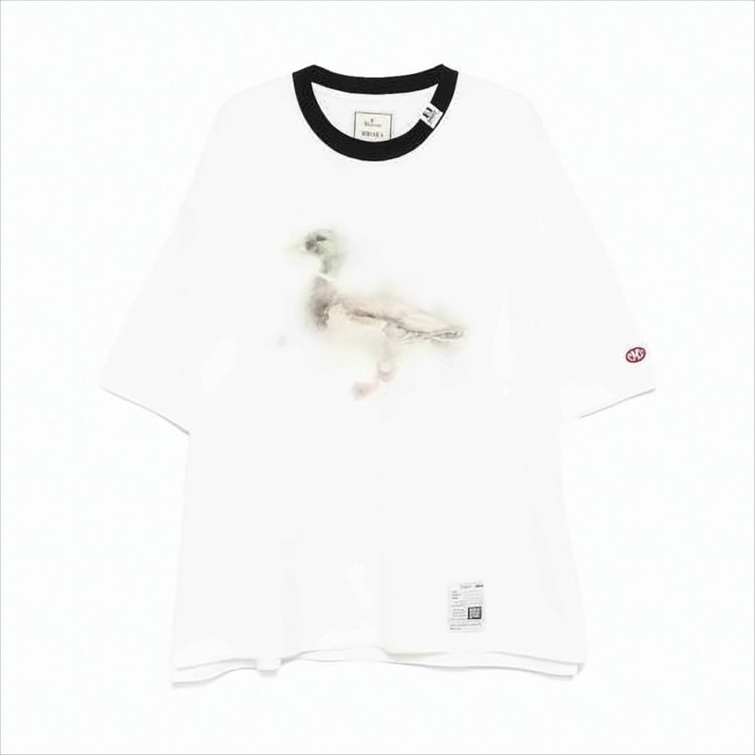 Maison Mihara Yasuhiro Relaxed Fit White T-Shirt With Blurred Duck Graphic