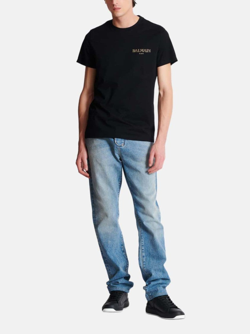 Balmain Black Cotton Classic Crewneck T-Shirt