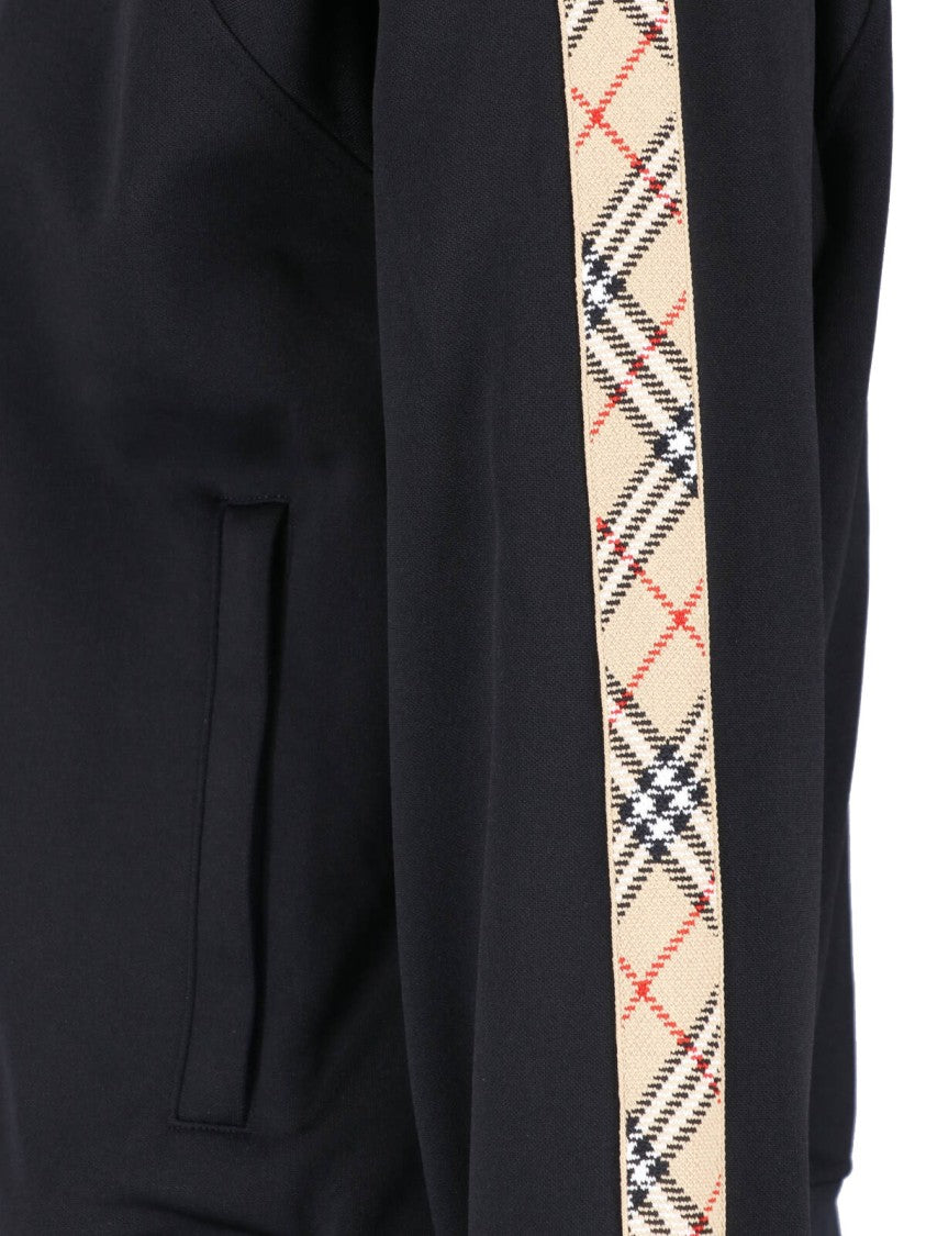 Burberry Black Check Cotton-Blend Zip-Through Knit