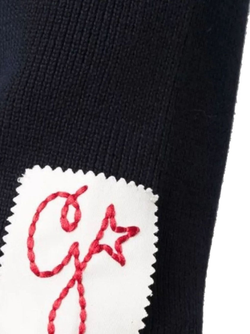 Golden Goose Navy Blue Silk And Nylon Sweater