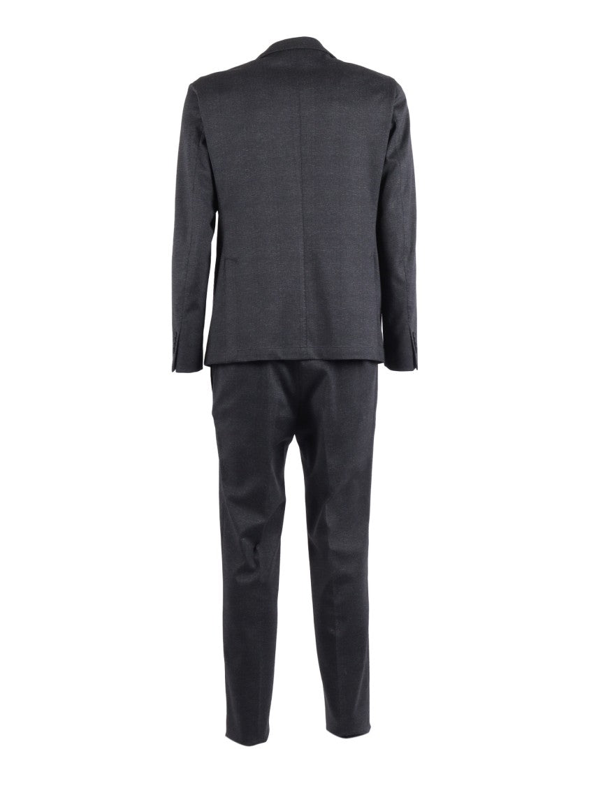 L.B.M. 1911 Black Tailored Straight Cut Suit