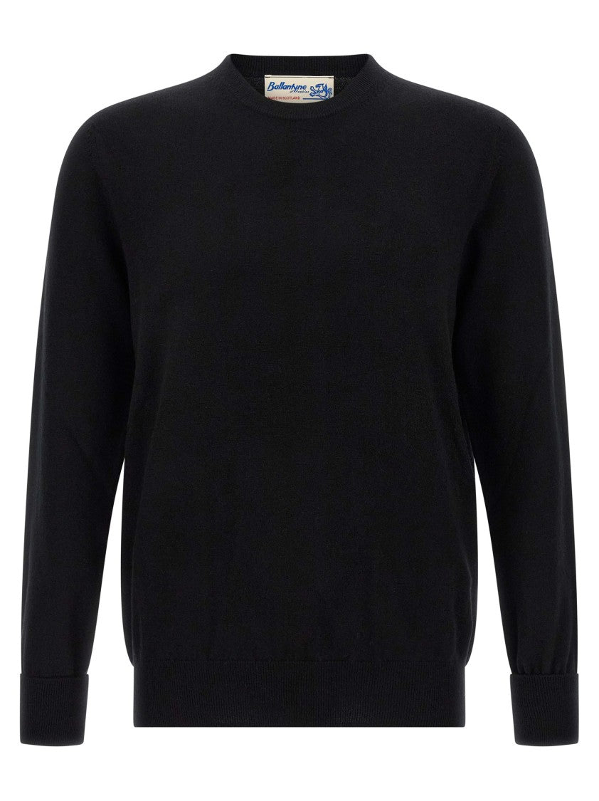 Ballantyne Cashmere Crewneck Sweater With Ribbed Cuffs