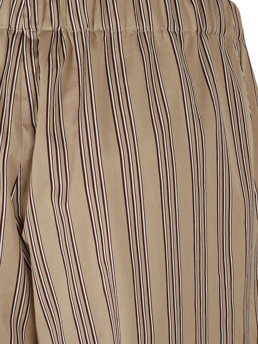 Antonelli Firenze Wide-Leg Trousers With Vertical Stripes And Elastic Waistband