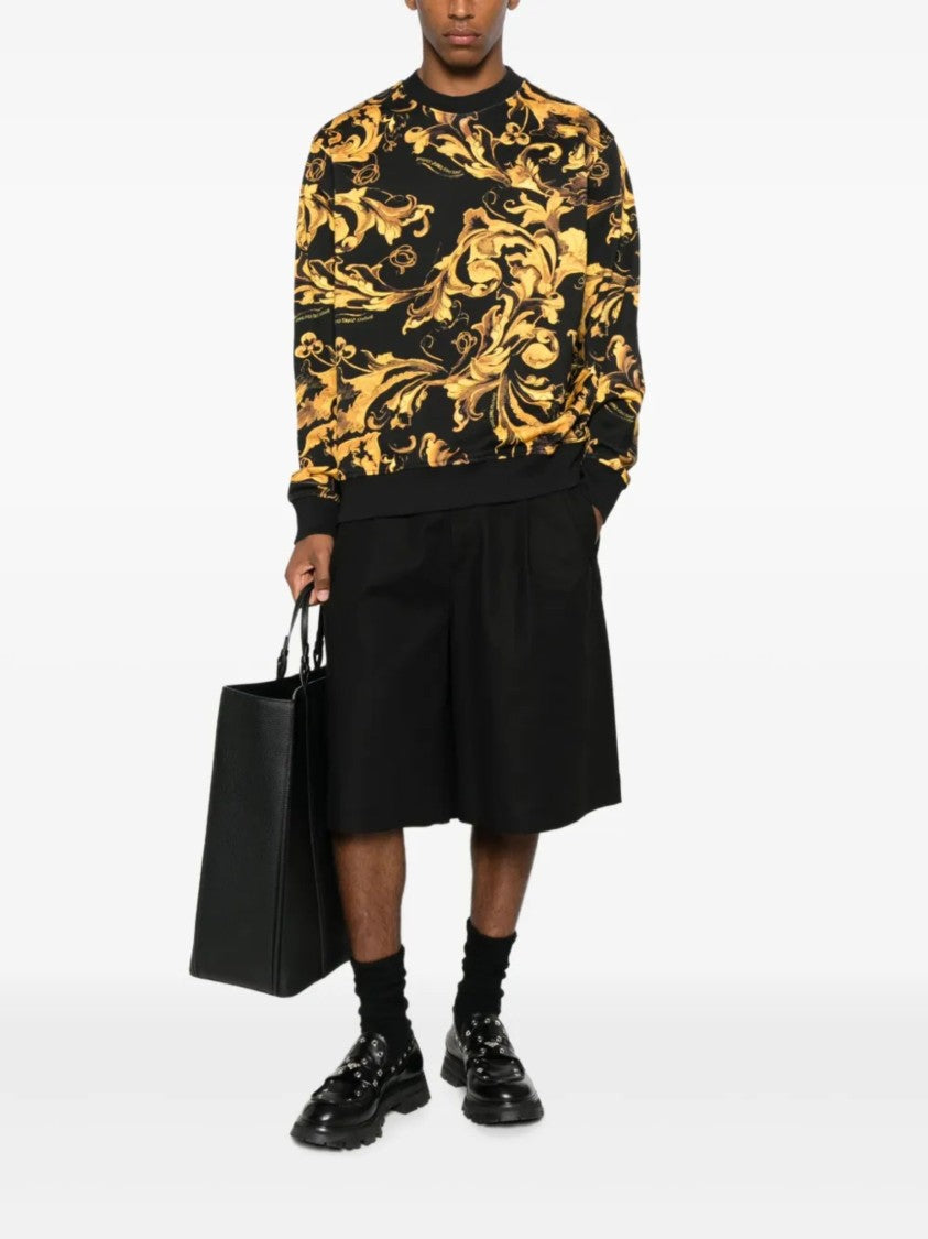 Versace Jeans Couture Black Blue Ornate Print Sweatshirt