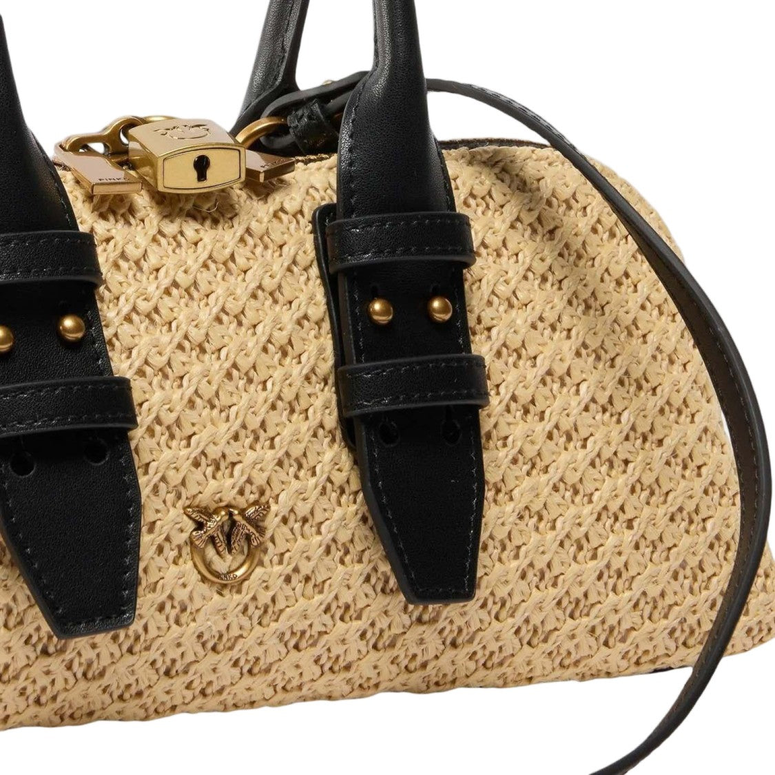 Pinko Escape Horizontal Bowling Bag In Leather