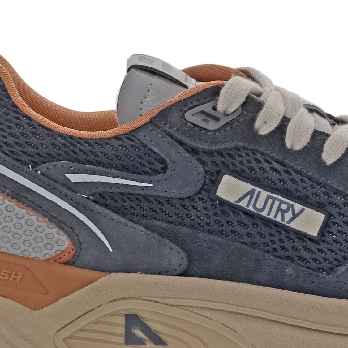 Autry Multi-Material Front Lacing Sneakers With Cushioned Sole