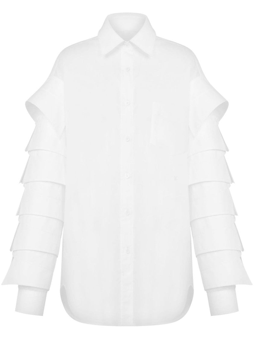 Moschino White Button Down Patch Pocket Top