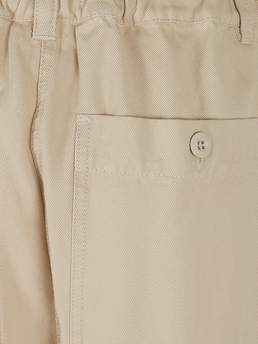 Max Mara Beige Wide-Leg Trousers With Visible Button Fastening