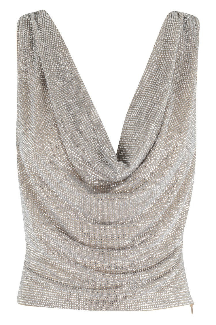 Giuseppe Di Morabito Cowl Neckline Silver Top