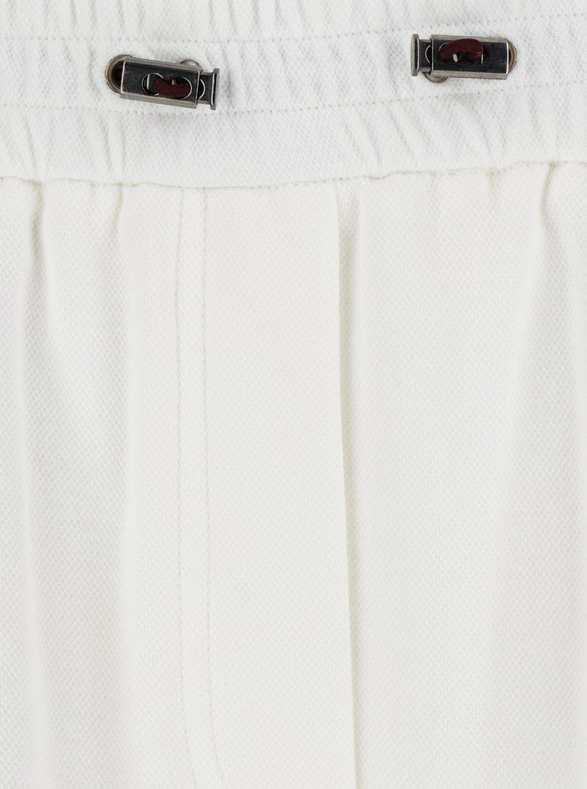 Brunello Cucinelli White Wide-Leg Relaxed Fit Pants