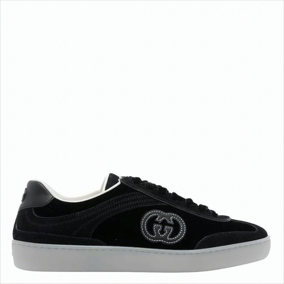 Gucci Velvet Low-Top Sneakers With Contrasting Rubber Sole