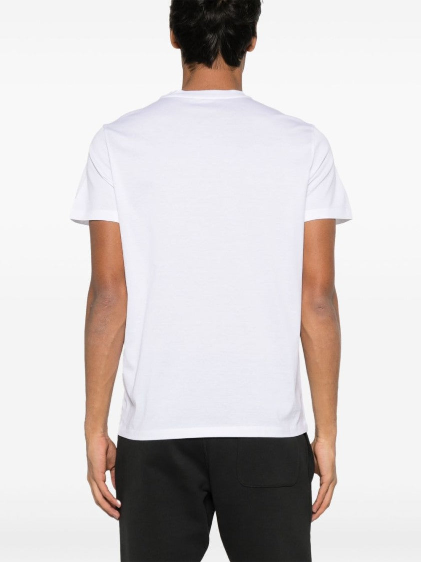 Moncler White Embroidered Patch Short-Sleeve T-Shirt