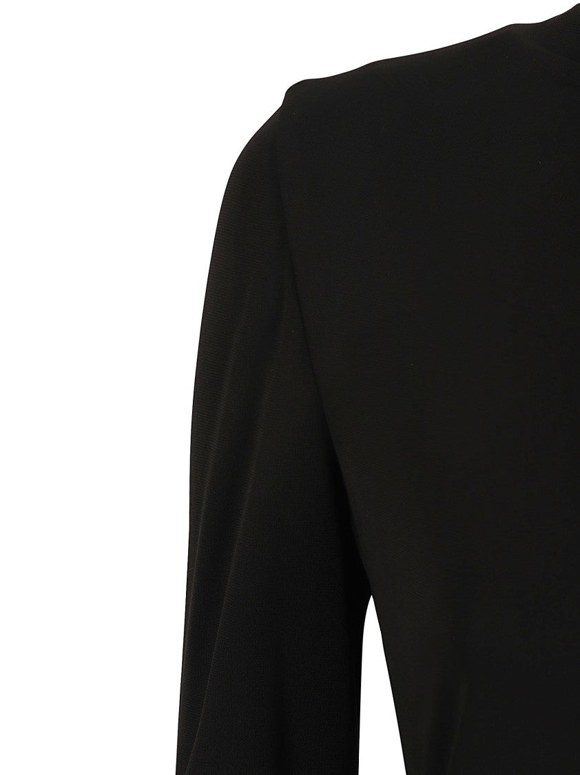 Versace Fitted Black Dress With Subtle Draping